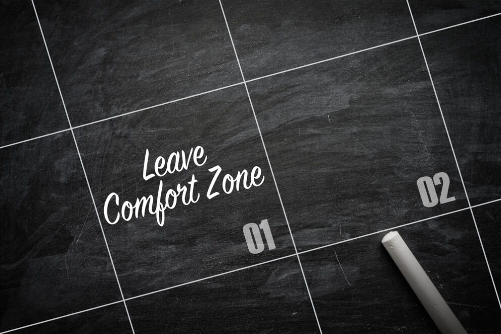 The,Words,Leave,Comfort,Zone,On,A,Blackboard