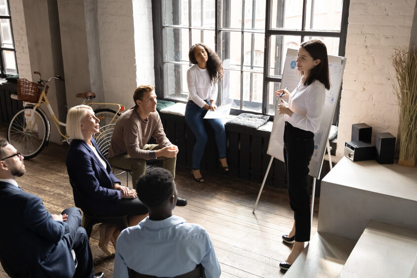 Top,View,Concentrated,Different,Generations,Mixed,Race,Employees,Listening,To