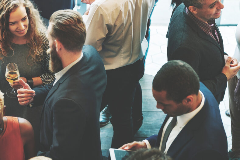 Diverse,Business,People,At,A,Dinner,Party